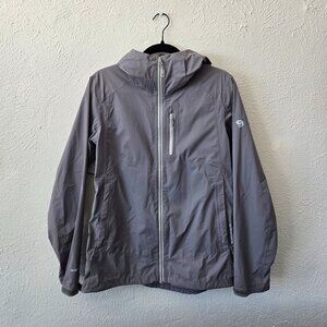 Mountain Hardwear Grey Waterproof Rain Jacket with Hood – Size Medium